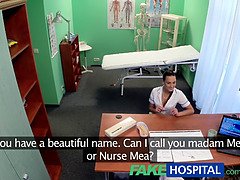 Mea Melone, the hot new nurse, gets naughty with her boss in fake hospital POV