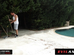 Gorgeous Czech Beauty Surprises Poolboy with Ass Sex- Evil