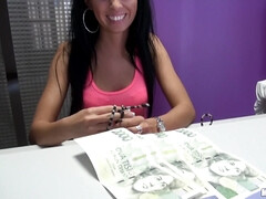 Amateur, Morena, Checa, Europeo, Dinero, Al aire libre, Pov, Flaco