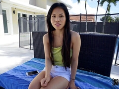 Asiatique, Nana, Queue, Bâillonner, Nue  à poil, Petite femme, Chatte, Adolescente