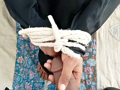 A boy tied me up with cock and did me tons of work, released me and fucked my ass