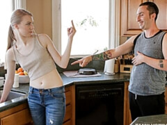 素人, デカチン, キッチン, 自然山雀, 剃毛, ガリガリ, ティーン, オッパイの