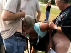 Leie, Blondine, Blasen, Hundestellung, Gruppe, Reif, Im freien, Swingers