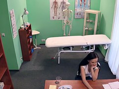 Doctor fucks natural busty brunette teen patient
