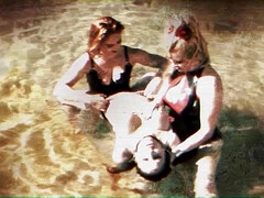 デカパイ, 茶髪の, なめる, マッサージ, オナニー, 淫乱熟女, オマンコ, ストッキング