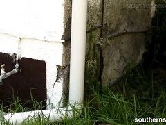 Grote lul, Grote mammen, Pijpbeurt, Vrouw, Likken, Buiten, Kut duiken, Bekijker