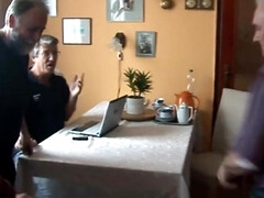 Old Guys Have Fun With Beautiful Young Chick