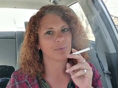 Close-up smoking with glasses