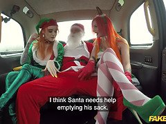 Santa Claus in a Hardcore Rough Anal Sex Threesome