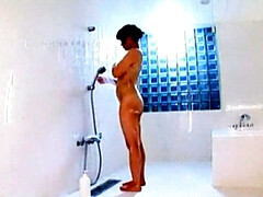Asiatique, Queue, Femelle, Japonaise, Naturelle, Orgasme, Douche, Solo