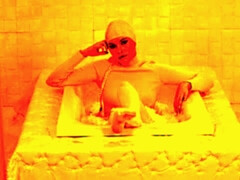 デカチン, ブロンド, フェラチオ, なめる, 淫乱熟女, オマンコ, ストッキング, オッパイの