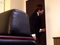 Japanese boss licks her employee's wet hole at work