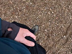 Leie, Strand, Grosser schwanz, Geschnappt, Schwul, Handjob, Masturbation, Pov