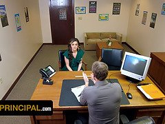 Harper Madison gets called to the principal's office for naughty antics - Perv Principal's rules!