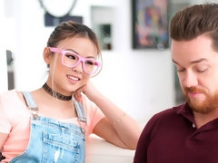 Cul, Blonde, Sucer une bite, Branlette thaïlandaise, Interracial, Pov, Adolescente, Nénés