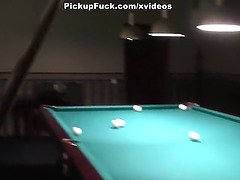 Woman with small tits fuck at pool