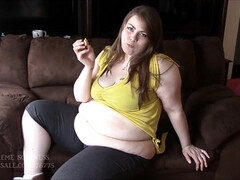 Chica, Culo grande, Gordita, Gorda, Fetiche, Comida, Solo, Adolescente