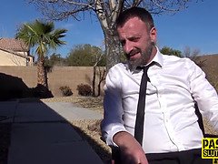 Throating sub gets tied up and analized