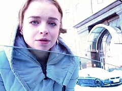 18, デカパイ, ブロンド, フェラチオ, ズームショット, 現実, ロシア人, ティーン