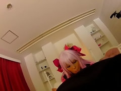 Sucer une bite, Éjaculation interne, Japonaise, Jarretelles, Nénés