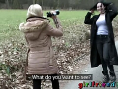 18 años, Rubia, Hd, Lesbiana, Al aire libre, Público, Coño, Adolescente