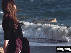 18 летние, Брюнетки, Грудастые, Натуральные, Натуральные сиськи, Соло, Молоденькие, Униформа