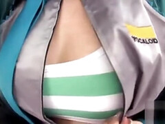 Asiático, Tetas grandes, Mamada, Pajear, Japonés