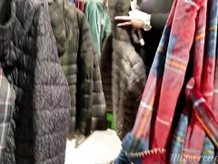 My Wife In Shopping Mall Without Panties Sucks Cock Of Her Student In Dressing Room - Misscreamy