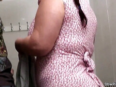 BBW first date sex in the public restroom