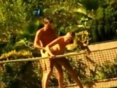Blondine, Hundestellung, Fingern, Im freien, Realität