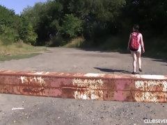 Большие сиськи, Брюнетки, Мастурбация, На природе, Бритые, Соло, Молоденькие, Игрушки