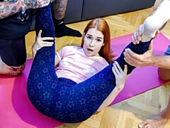 18, デカ尻, デカチン, フェラチオ, 自然山雀, 赤毛, ティーン, オッパイの