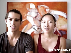 Enthousiasteling, Bruinharig, Stel, Frans, Hd, Klein, Openbaar, Tieten likken