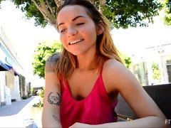 ダンス, マッサージ, 公共, 一人, スカートのぞき