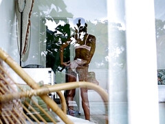 Grote mammen, Bruinharig, Rondborstig, Zwart, Latijnse vrouw, Alleen, Tiener, Tieten likken