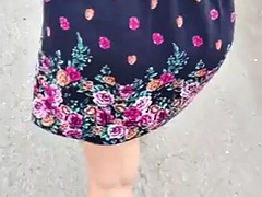 素人, 美人, ラティーナ, 下着, アウトドア, パンティ, 娼婦, スカートのぞき