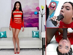 黒人, 口内発射, イく瞬間, ディルド, ドレス, なめる, 淫乱熟女, ストリッピング