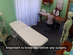 Amateur, Rubia, Sucio, Médico, Oficina, Uniforme, Voyeur