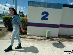 素人, 茶髪の, バス, ジーンズ, アウトドア, ソフトコア