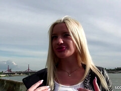 Blond, Pijpbeurt, Sperma shot, Diep in de keel, Lul, Duits, Kousen, Tiener