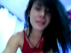 Gros seins, Brunette brune, Doigter, Transsexuelle, Solo, Nénés