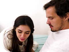 Americano, Dormitorio, Morena, Estilo perrito, Lamidas, Coño, Realidad, Hilo dental