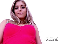 Arousing blond hair girl gets creampied at modeling audition