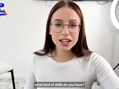 Hot Ava Really Wants To Get This Job. Rough Sex And Cum In Mouth
