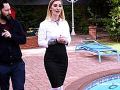 Incroyable, Blonde, Doigter, Masturbation, Jupe, Jarretelles, Tatouage, Adolescente