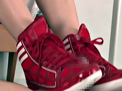 Asiatique, Nana, Mignonne, Fétiche des pieds, Hard, Étudiant, Suçant, Uniforme