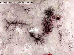 Sexy Brunette MILF Mirsur Shows Off Hairy Pussy, Big Tits, and Big Ass in Pantyhose Try-On