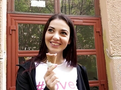 Минет, Брюнетки, Семяизвержение, Собачьи, Натуральные сиськи, На природе, Бритые, Сиськи