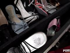 舐める尻, デカパイ, ブロンド, ヒール, 下着, 淫乱熟女, 裸, オマンコ