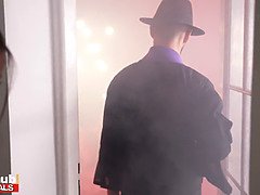 デカ尻, デカパイ, ブロンド, バック, 淫乱熟女, オーガズム, 叫ぶ, 三人